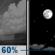 Tuesday Night: Showers likely before 8pm.  Partly cloudy, with a low around 63. Southwest wind around 6 mph.  Chance of precipitation is 60%.