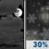 Monday Night: A chance of rain and snow showers after 2am.  Mostly cloudy, with a low around 34. Southwest wind 5 to 9 mph becoming light west  after midnight.  Chance of precipitation is 30%.