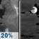 Tonight: Isolated showers and thunderstorms before 11pm, then isolated showers and thunderstorms after 4am.  Mostly cloudy, with a low around 65. South wind 3 to 5 mph.  Chance of precipitation is 20%.