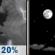 Tonight: A slight chance of showers and thunderstorms before 10pm, then a slight chance of thunderstorms between 10pm and 11pm.  Partly cloudy, with a low around 56. South wind around 6 mph.  Chance of precipitation is 20%.