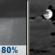 Tonight: Showers and thunderstorms before 10pm, then a slight chance of showers between 10pm and midnight.  Low around 45. Northwest wind around 5 mph becoming calm  in the evening.  Chance of precipitation is 80%. New precipitation amounts of less than a tenth of an inch, except higher amounts possible in thunderstorms. 