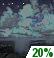 Overnight: A 20 percent chance of showers after 5am.  Mostly clear, with a low around 69. South wind around 11 mph. 